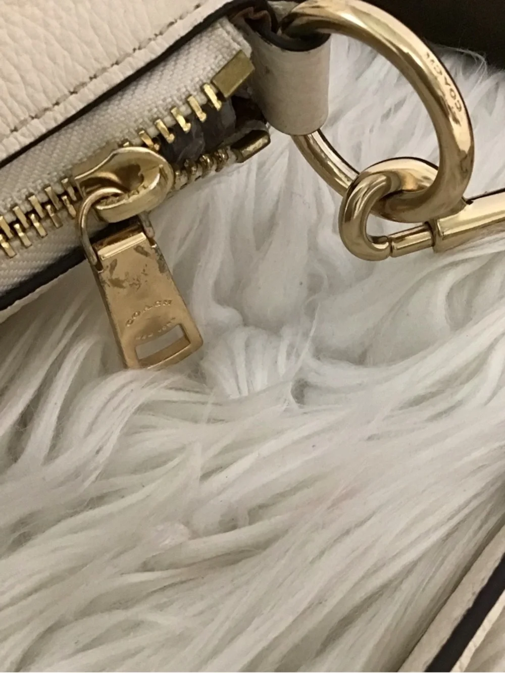 Coach Ivory  Chalk Leather Abby Duffle Shoulder Bag EUC Dustbag